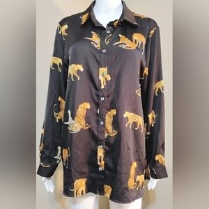 She+Sky Cheetah Print Shirt